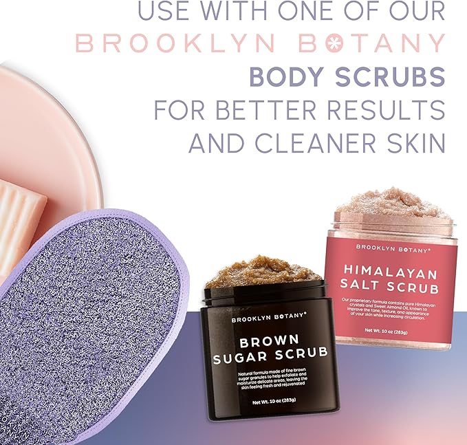 Brooklyn Botany Exfoliating Mitt for Bath and Shower – Heavy Duty Exfoliating Body Scrubber for Massage and Dead Skin Remover for Body – 1 Mitt
