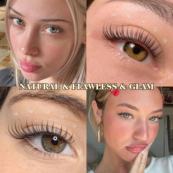 Natural Lash Clusters Invisible Band Eyelash Clusters Like Mascara C-curly 10-16MM Cluster Eyelash Extension Clear Band Lash Extensions Lash Lift Effect by Newcally