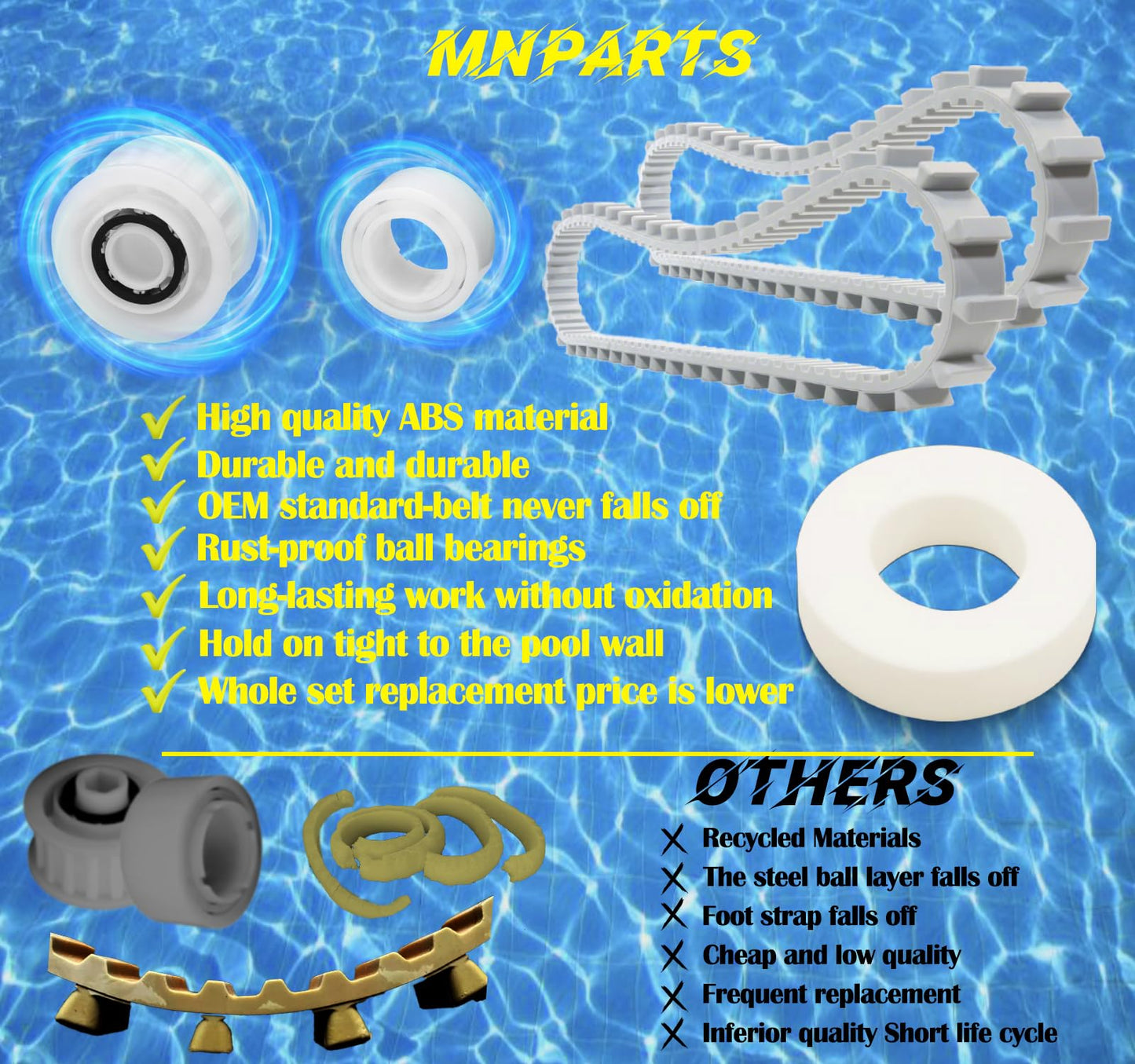 Nautilus cc Plus Replacement Parts 9985006-R2 Timing Track 6101611-R4 Climbing Ring Replacement 3884997-R6 Guide Wheels Pulley Gears Combo Kits for Maytronics Dolphin Nautilus M200 DX3 Pool Robot