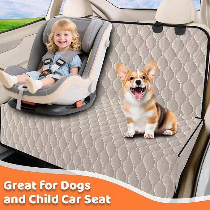 URPOWER Dog Car Seat Cover for Back Seat - Waterproof Car Seat Protector for Child Carseat & Pets, Nonslip Car Seat Covers for Cars, SUVs & Small Trucks