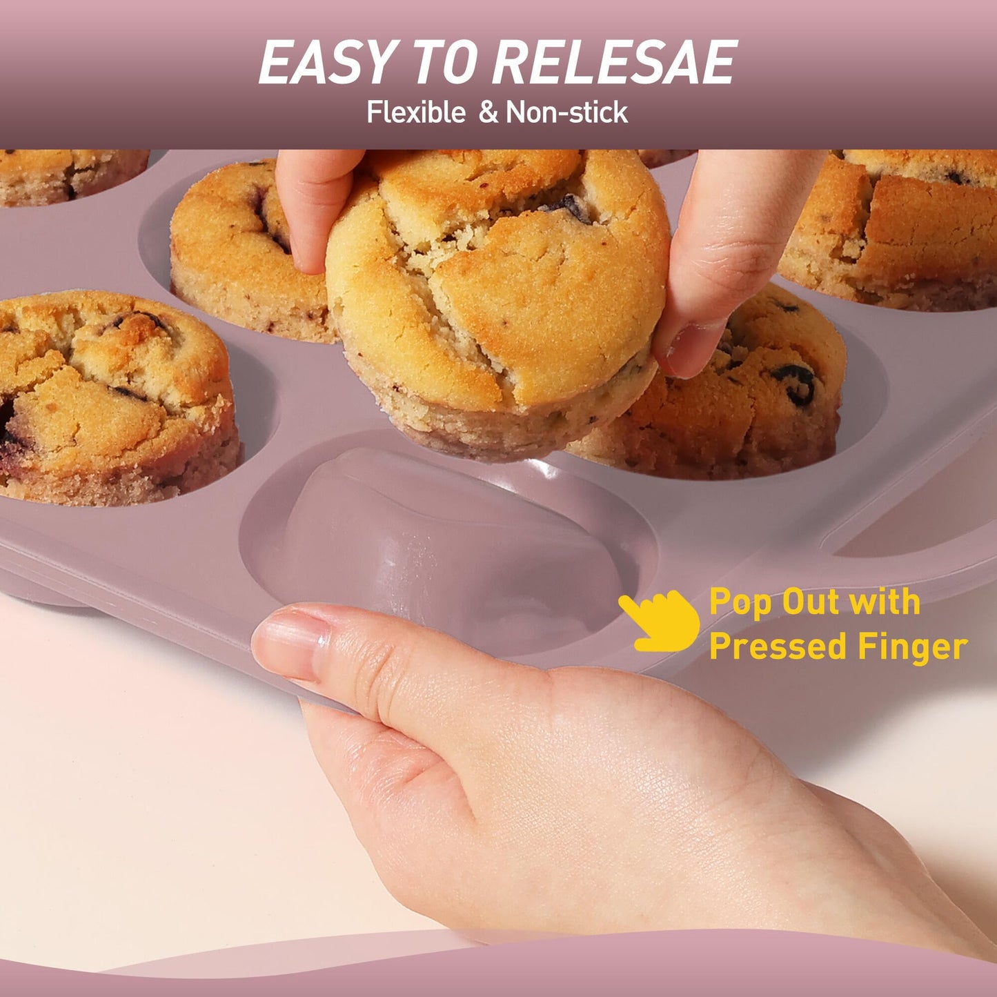 12 Cups Silicone Muffin Pan with Metal Reinforced Frame Regular Size Cupcake Pan Tray Egg Bites Silicone Cookie Molds Muffin Tin Best Baking Pans Tart Pan Sheet Set Reusable Cupcake Liners