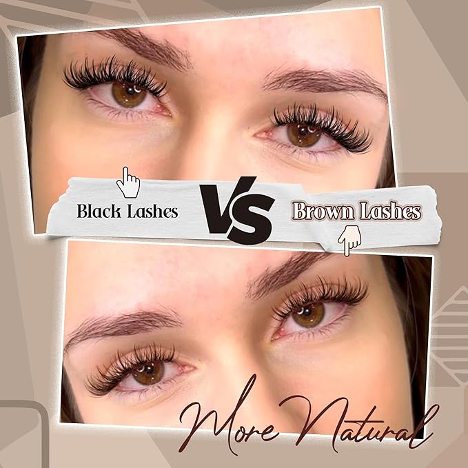 Brown Lash Clusters Natural Lash Individuals 144 Pcs Eyelash Extensions Wispy Lash Extensions D-Curly Dark Brown Eyelash Clusters 10-16MM DIY False Eyelashes at Home by Mavphnee