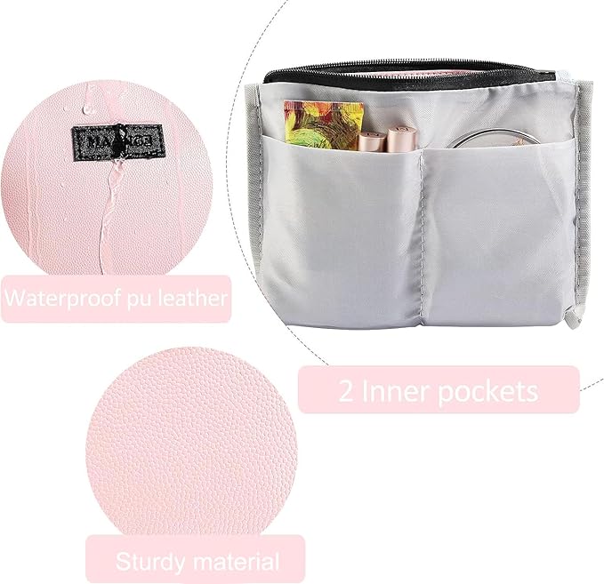 Cosmetic Bags for Women Small Makeup Bag for Purse Pu Leather Makeup Pouch Travel Makeup Bag with Zipper Make Up Bag for Travelling
