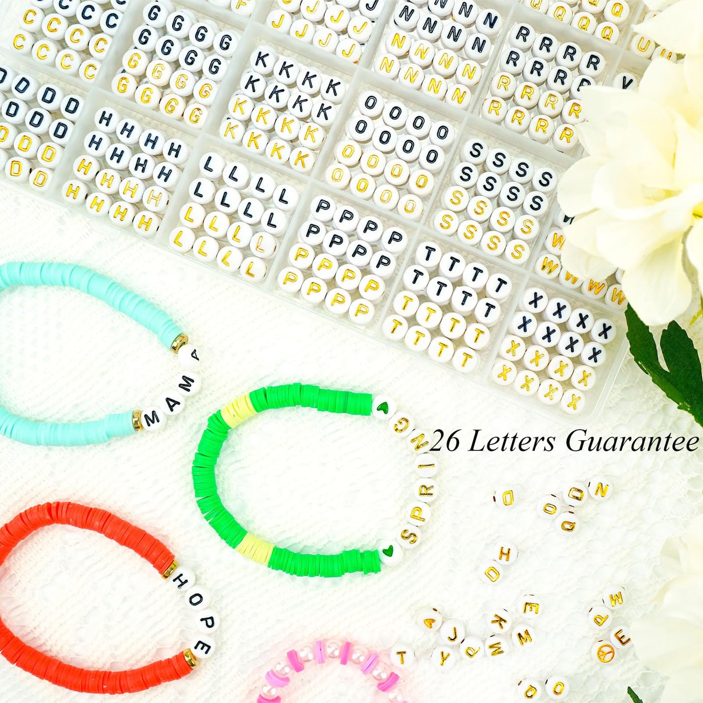 Friendship Bracelet Making Kit 96 Colors, 900pcs Letter Beads, 100pcs Number Bead, Gold Silver Spacer Charms for Concert Bracelets Jewelry Craft