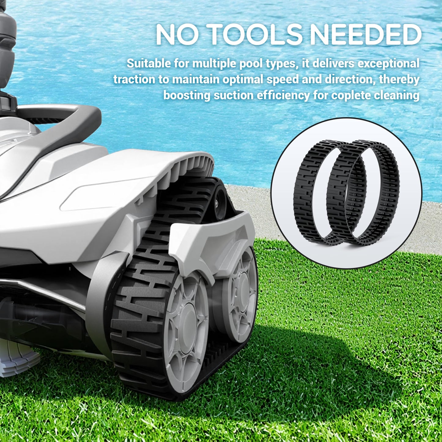 MUSCCCM 2 Pack R0916500 Pool Cleaner Track V2 Replacement for Polaris MAXX Suction Side Pool Cleaner