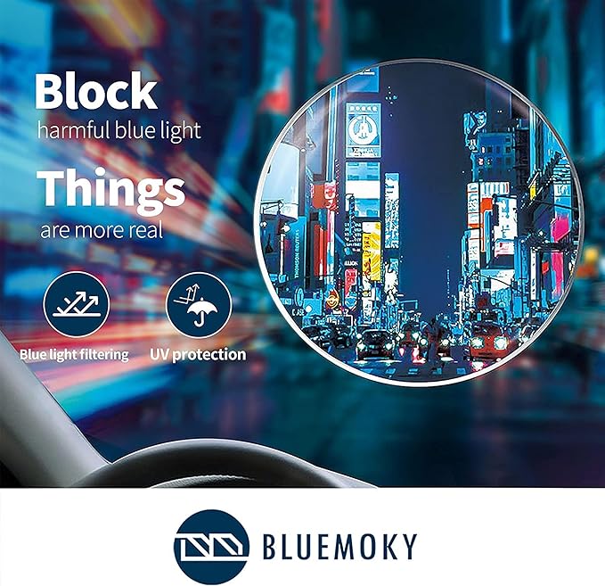 BLUEMOKY Blue Light Reading Glasses for Men???Sport Square Frame Readers, Anti Glare Computer Glasses