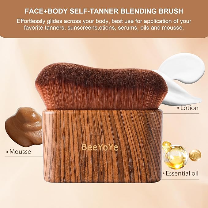 Self Tanner Tanning Brush for Self-Tan,Tanning Mitt Body Bronzer Brush for Self Tanner, Kabuki Leg Makeup Brush for Self Tanning Mousse