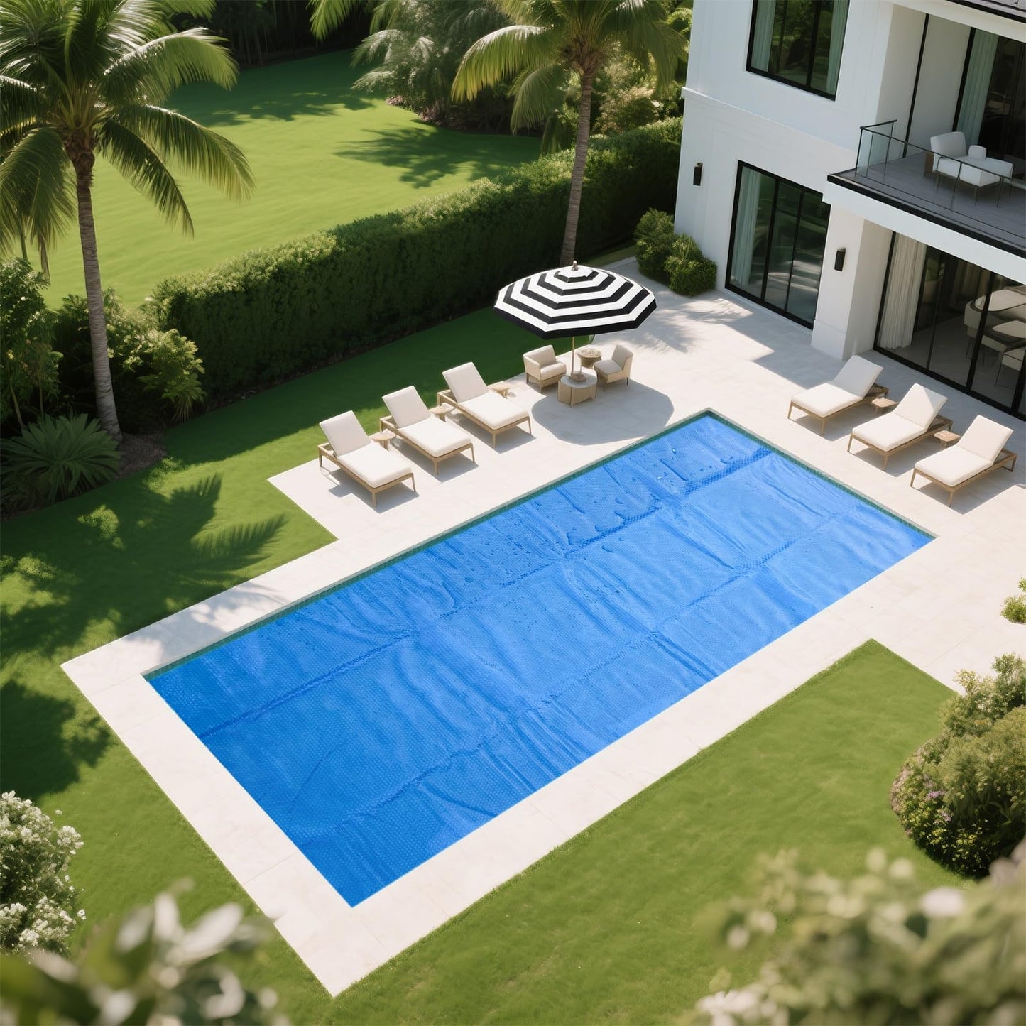 ALLAREN Solar Pool Cover 9x18 Foot Rectangle, 10Mil Blue Bubble Pool Blanket for Inground & Above-Ground Pools | Solar Heating Cover | UV-Resistant & Energy Efficient