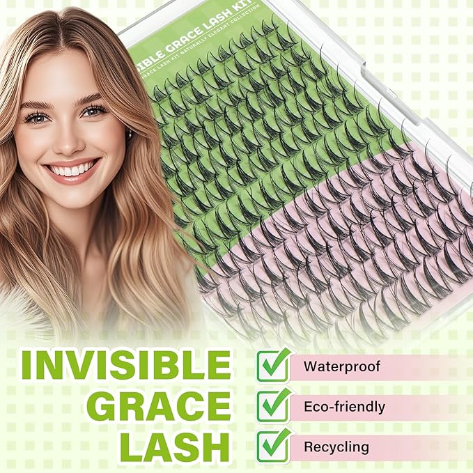 KEYYOU Fairy Lash Clusters Snow Lotus Lash Extension D Curl 120Pcs Eyelash Extension Wispy Natural Invisible Band Lash with Waterproof DIY Lash Extension at Home(Snow Lotus-D-8-18MIX)