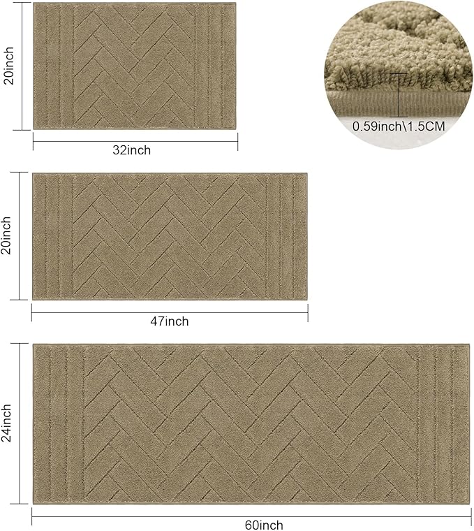 Tindbea Dog Mat for Muddy Paws,Absorbs Moisture Dirt Non-Slip Washable Mud Mat for Dogs,Soft Rubber Backing Front Inside Pet Rug for Entryway, Mud Dog Paws, Patio(24"x59",Light Taupe)