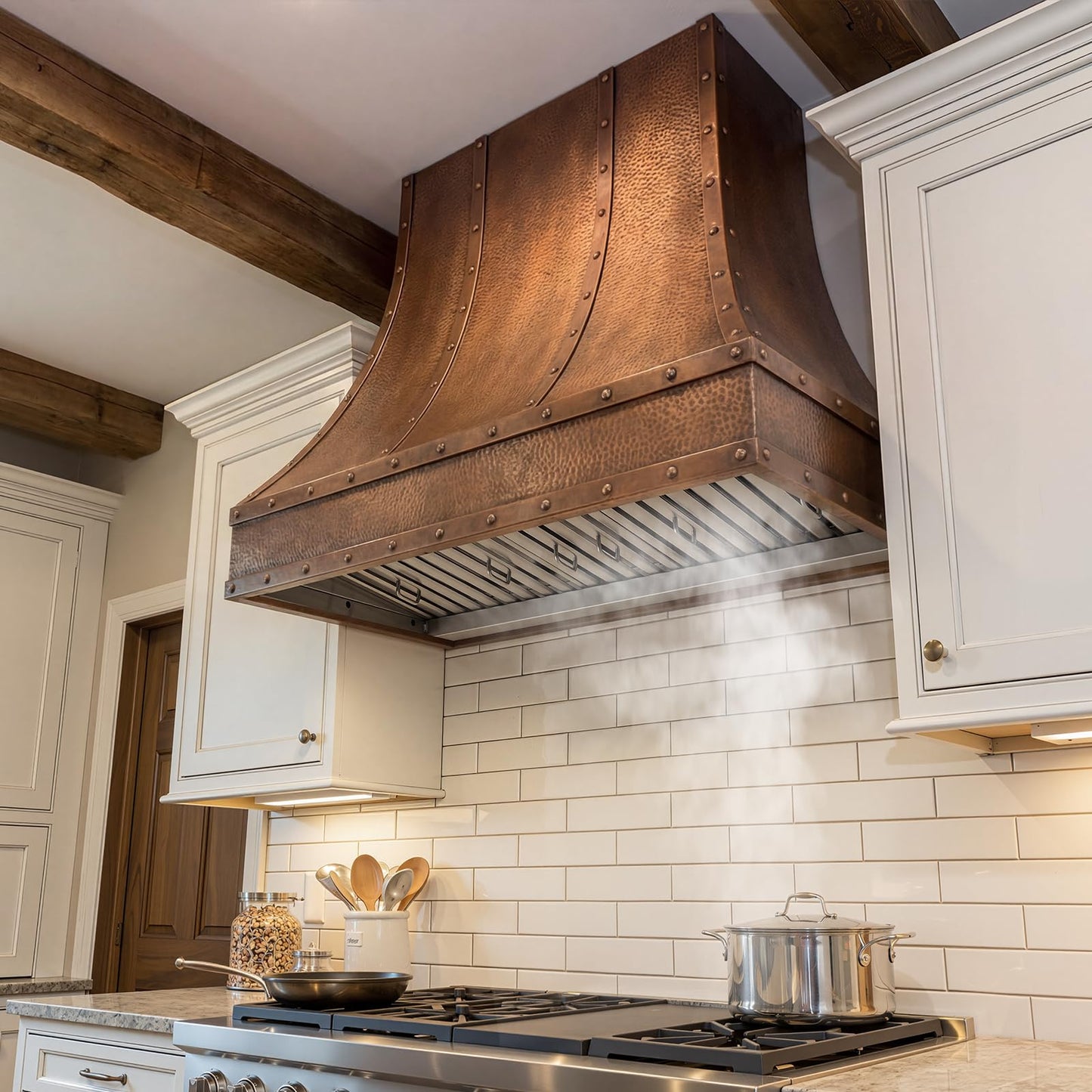 Akicon Range Hood Insert 36 Inch, Ultra Quiet, Powerful Suction Built-in Kitchen Vent Hood, Stainless Steel Ducted Stove Hood with Dimmable LED Lights, 4-Speed 600CFM