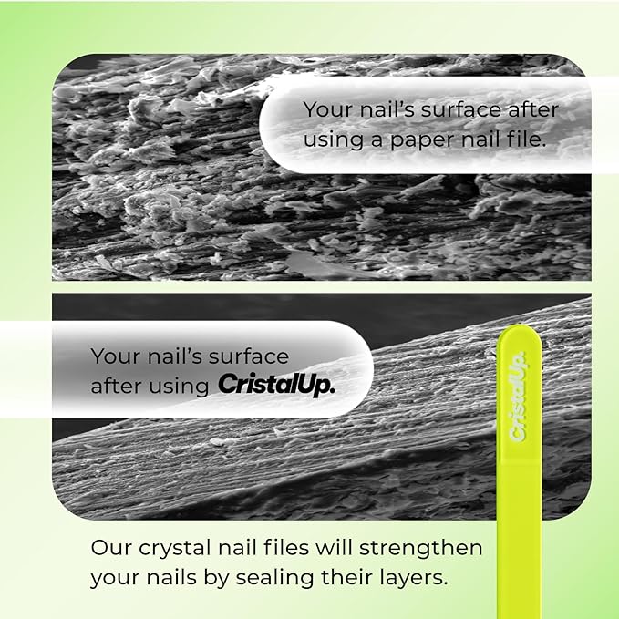 Crystal Nail File 3 in, Glass File Ideal for Purse, Durable, Safe and Gentle on Nails, Perfect for Travel Home, Office and On the Go, Portable Design