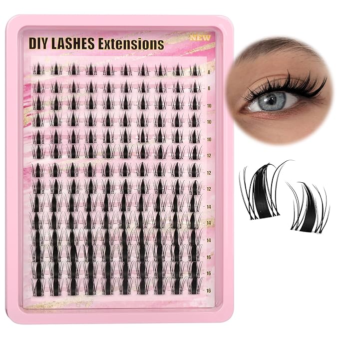 Lash Clusters Manga Lash Clusters Kit Clear Fairy Eyelash Clusters Wet-Look Spiky Anime Lashes Pack C Curl Individual Lashes Lash Glue Lash Tweezers
