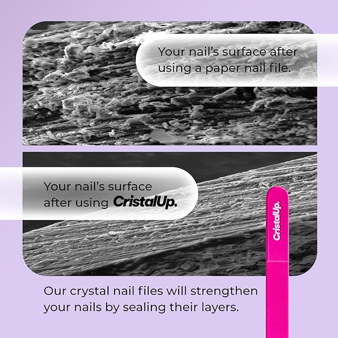 Crystal Nail File 5.3in, Glass File Durable, Perfect for Home, Office and On The Go, Elegant Design for Professional Manicure and Pedicure Results