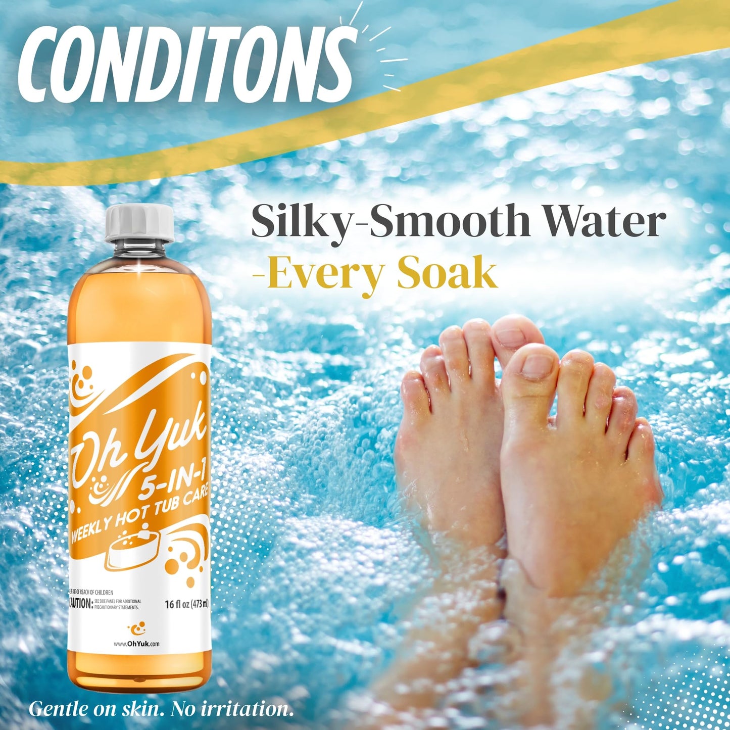 Oh Yuk 5-in-1 Weekly Hot Tub Chemicals (2 Pack) – All-in-One Hot Tub Cleaner & Spa Protector | Clarifier, Conditioner & pH Support | Spa Chemicals for Hot Tub Water Care