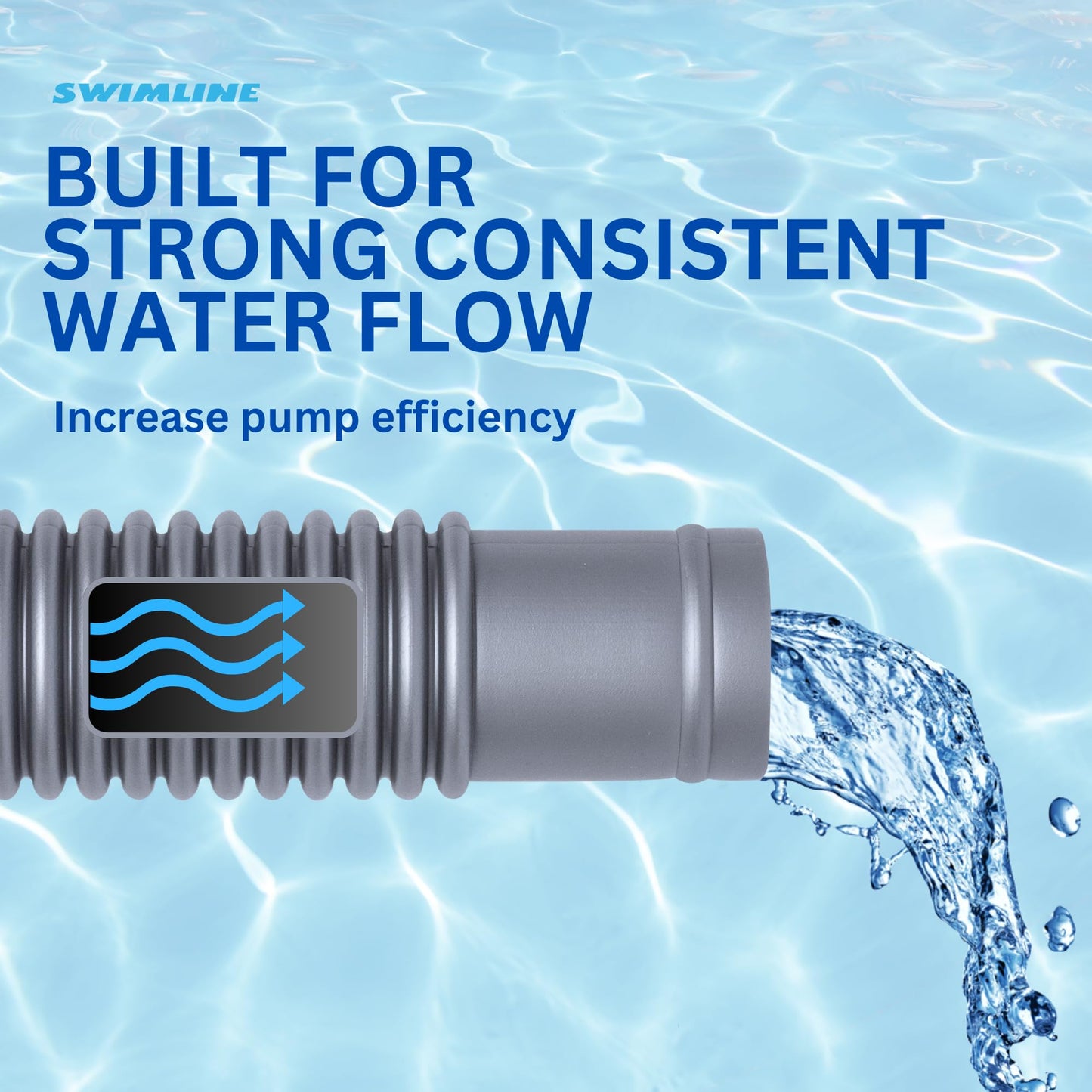 SWIMLINE HYDROTOOLS Pool Pump Filter Connection Hose | 1.25 Inch X 6 Foot | Heavy-Duty Flexible, Durable & Leakproof | Chemical & UV Resistant | For Above Ground Pools Skimmer Filters & Pumps