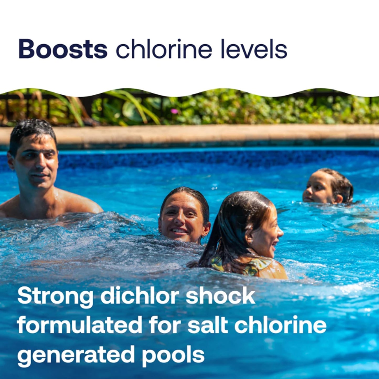 HTH 52047 Swimming Pool Care Salt Shock, Stabilized Chlorinator, 1 dose Treats 10000 gallons, 5x12oz Packets