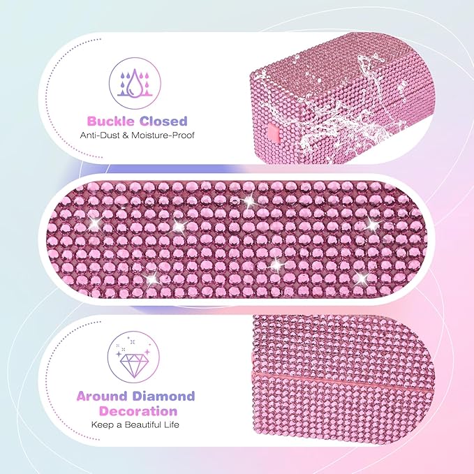 Nail Drill Bits Holder Box: 30 Holes Rhinestone Drill bit Holder Nail tech for Nail Drill bits Storage Dustproof Stand Displayer Organizer Case for Manicure Tools(Note: Drill bits not Included) Pink