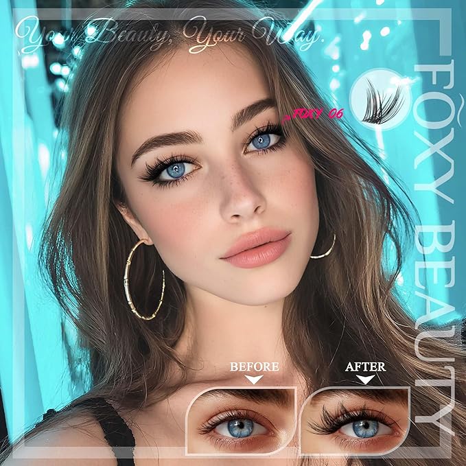 Vasa Muse Lash Clusters - Wispy Natural & Manga Spiky Lash Cluster Wide Invisible band 10-16mm Eyelash Clusters Kit D Curl Lash Extension Kit WideSpan DIY at Home for Starter