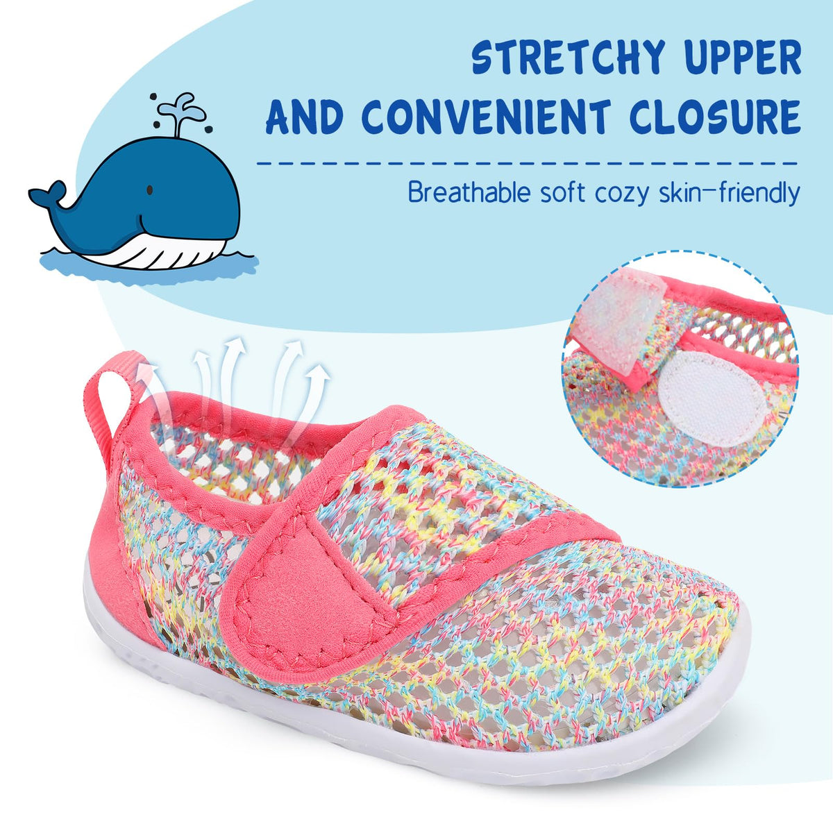 LeIsfIt Boys Girls Water Shoes Kids Aqua Socks Toddler Quick-Dry Swimming Shoes Non-Slip Summer Shoe for Beach Pool Surf, Colorful, 8 Toddler