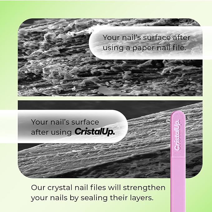 Crystal Nail File 3 in, Glass File Ideal for Purse, Durable, Safe and Gentle on Nails, Perfect for Travel Home, Office and On the Go, Portable Design