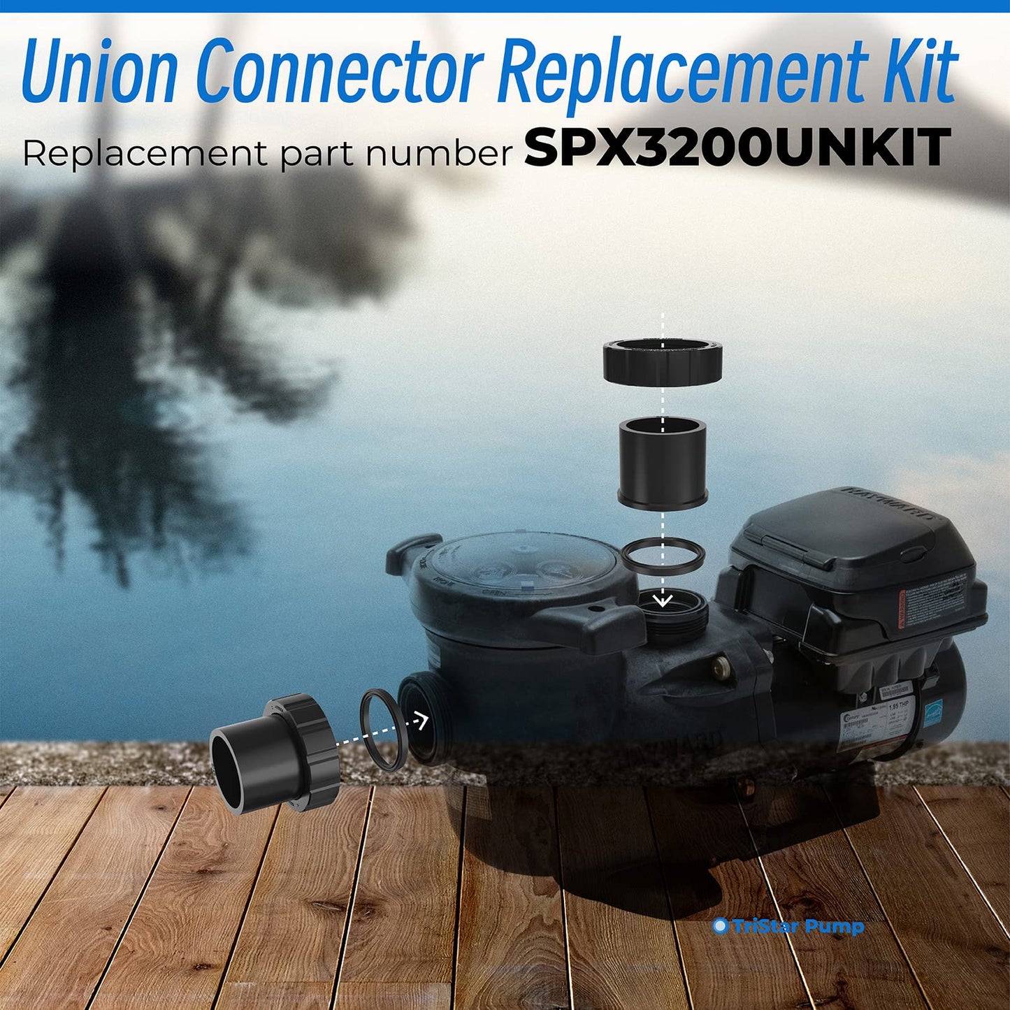 Sconva SPX3200UNKIT Pump Union Connection Kit Compatible with Hayward Tristar, Northstar, EcoStar Pumps, SwimClear Cartridge Filter & Universal H-Series Low Nox Heater (2 Pack)