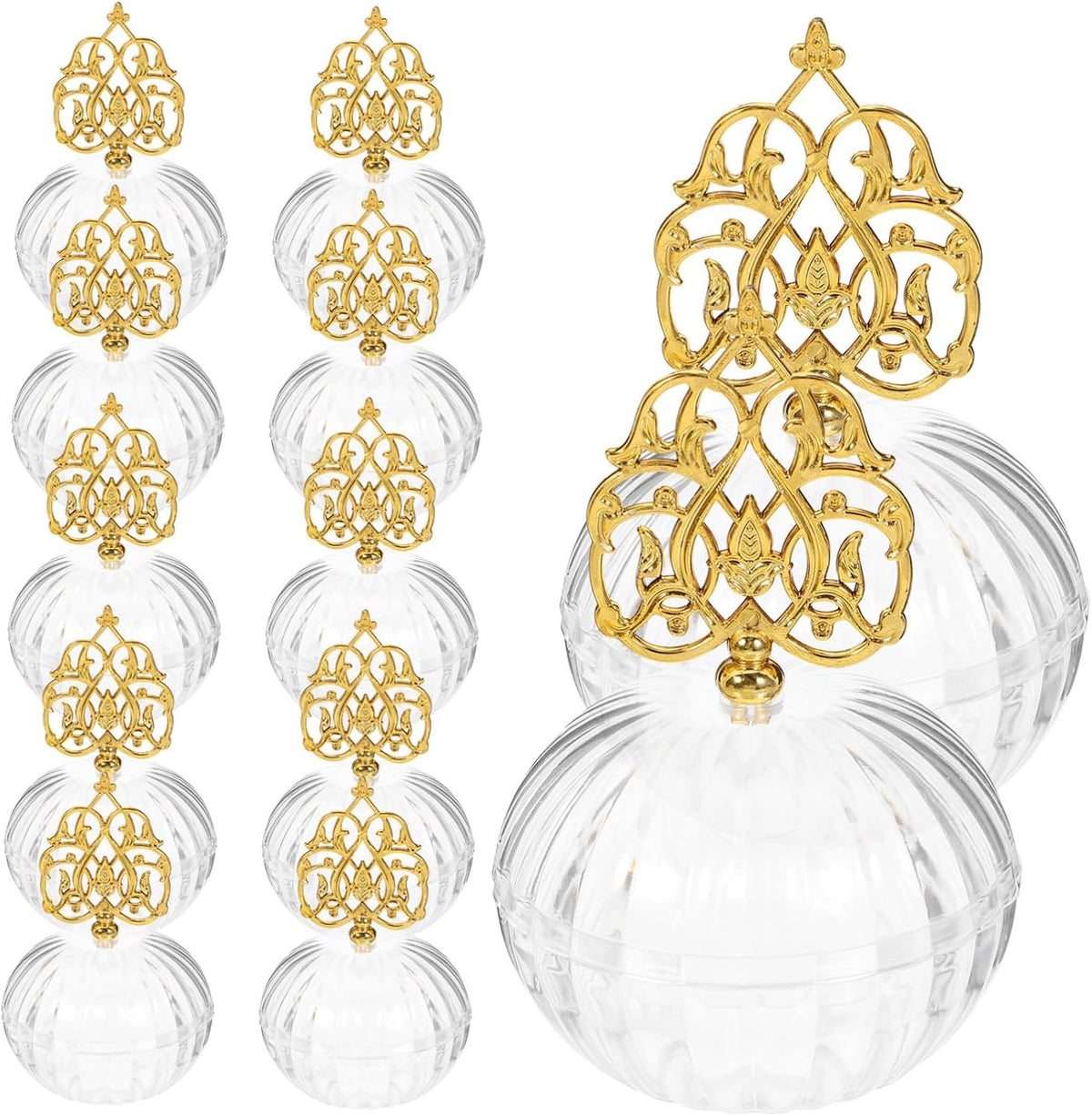 TEHAUX 12pcs Box Candy Box Present Gold Decor Banquet Party Cases Party Favors Bridal Shower Favors Party Favor Containers Sugar Cases Party Supplies Bride Decorate Plastic Wedding