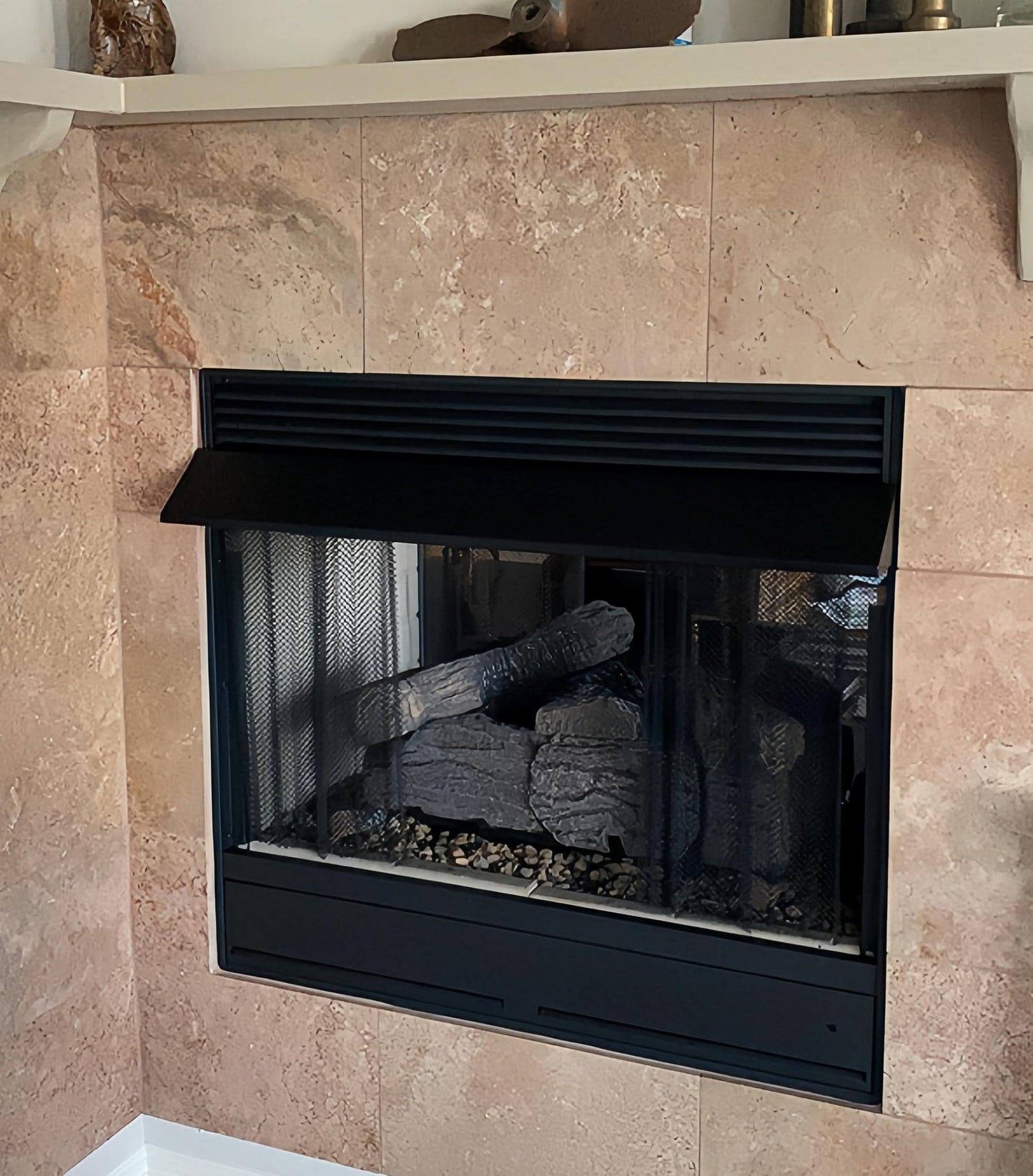 Americangaslogs Black Adjustable Fireplace Hood for 28 to 48" Harmony Burners Fireplace Hood Heat Shield （Patent Applied）