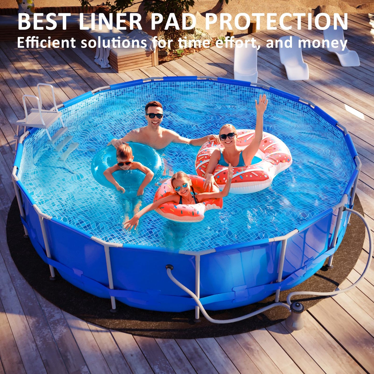 300G/M² Thicker Pool Liner Pad for Above Ground Swimming Pools,10 Ft Round Under Pool Padding, Durable Geotextile Material, Double Density Puncture Resistant, Extend Liner Life,Mats for Pool Bottom