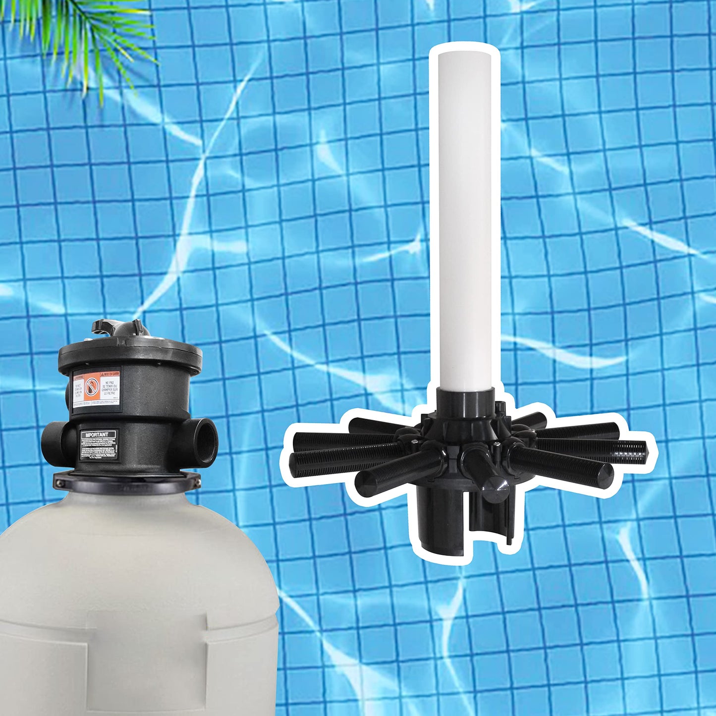 TIROAR SX164DA Lateral Assembly with Center Pipe Compatible with Hayward Pro Series Sand Filter Models S164T, S166T