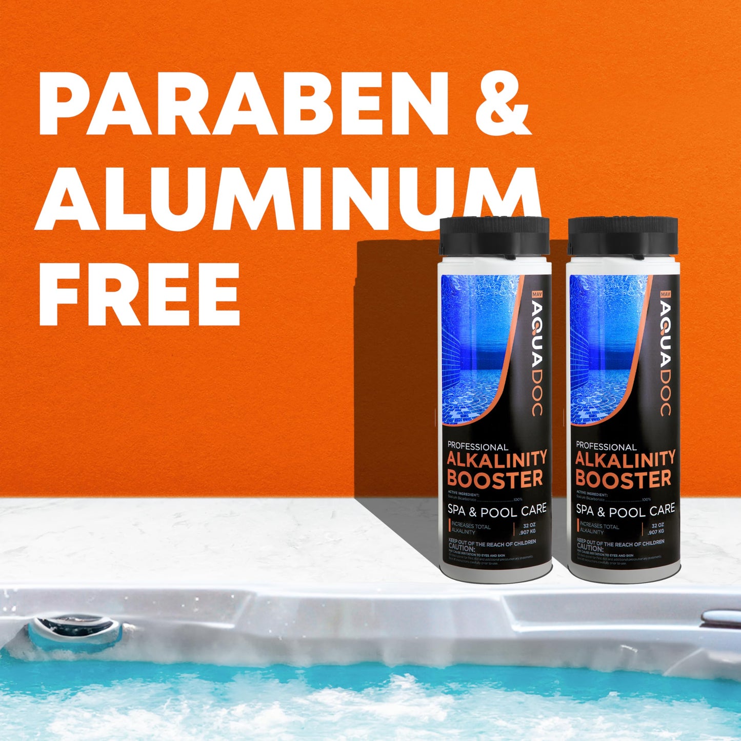 AquaDoc Spa Alkalinity Increaser for Hot Tub - 32oz (2 Pack) - Sodium Bicarbonate Granules for Water Balance and Preventing pH Bounce - Made in USA