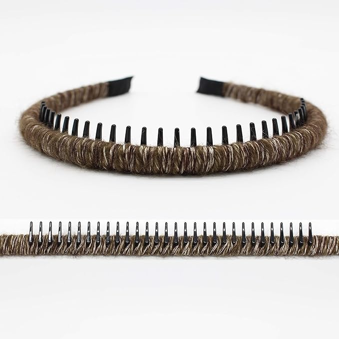 Fashion Wool Knit Hair Band - Non-Slip Resin Comb Teeth Hoop (4 Colors)
