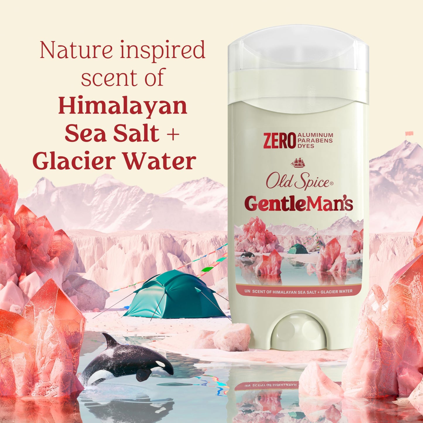 Old Spice GentleMan's Aluminum Free Dry Feel Deodorant for Men, 24/7 Lasting Freshness, Gentle on Skin with Skin Conditioners, Himalayan Sea Salt + Glacier Water Scent, 3.0 oz (Pack of 3)