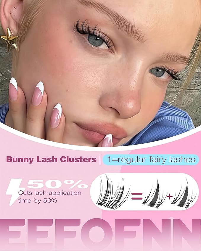 Lash Clusters Kit Wispy Eyelash Clusters Fairy Cluster Eyelases Extensions Manga Lashes Clusters Kit Short Indicidual Lashes Bunny Cluster Lashes C Curl Pestañas Postizas Naturales by Eefofnn