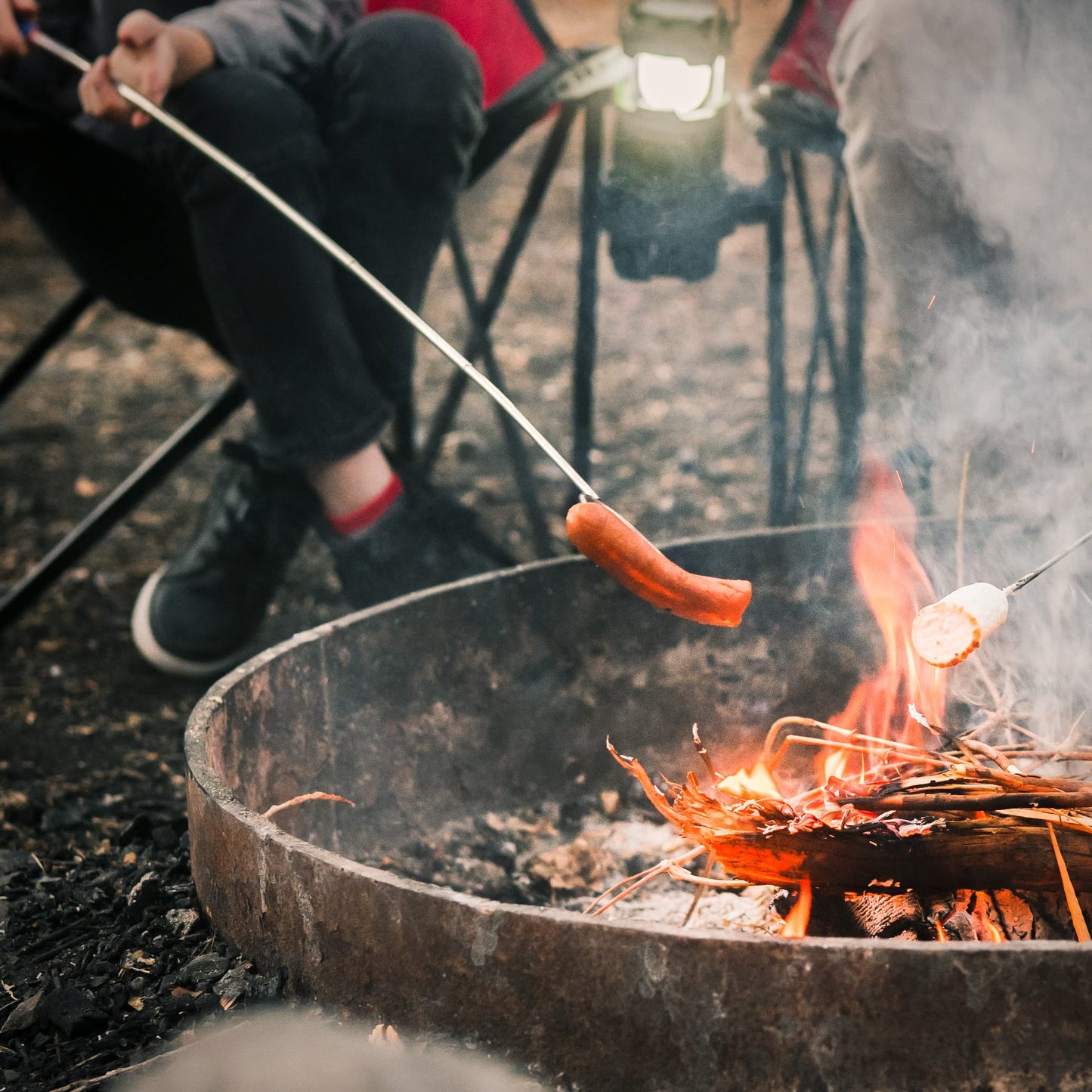 MalloMe Smores Sticks for Fire Pit Extra Long - Marshmallow Roasting Sticks Smores Kit -Smore Skewers Hot Dog Fork Campfire Cooking Equipment, Camping Essentials,Outdoor Campfire Accessories 45"20Pack