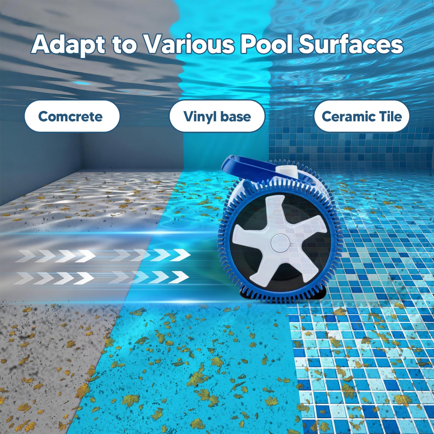 Funmit 896584000-143 Blue Front Tire Kit with Super Hump Replacement for Haywood Poolvergnuegen Select Pool Cleaners and Perfectly Compatible with Hayward Phoenix Cleaners (Pack of 4)
