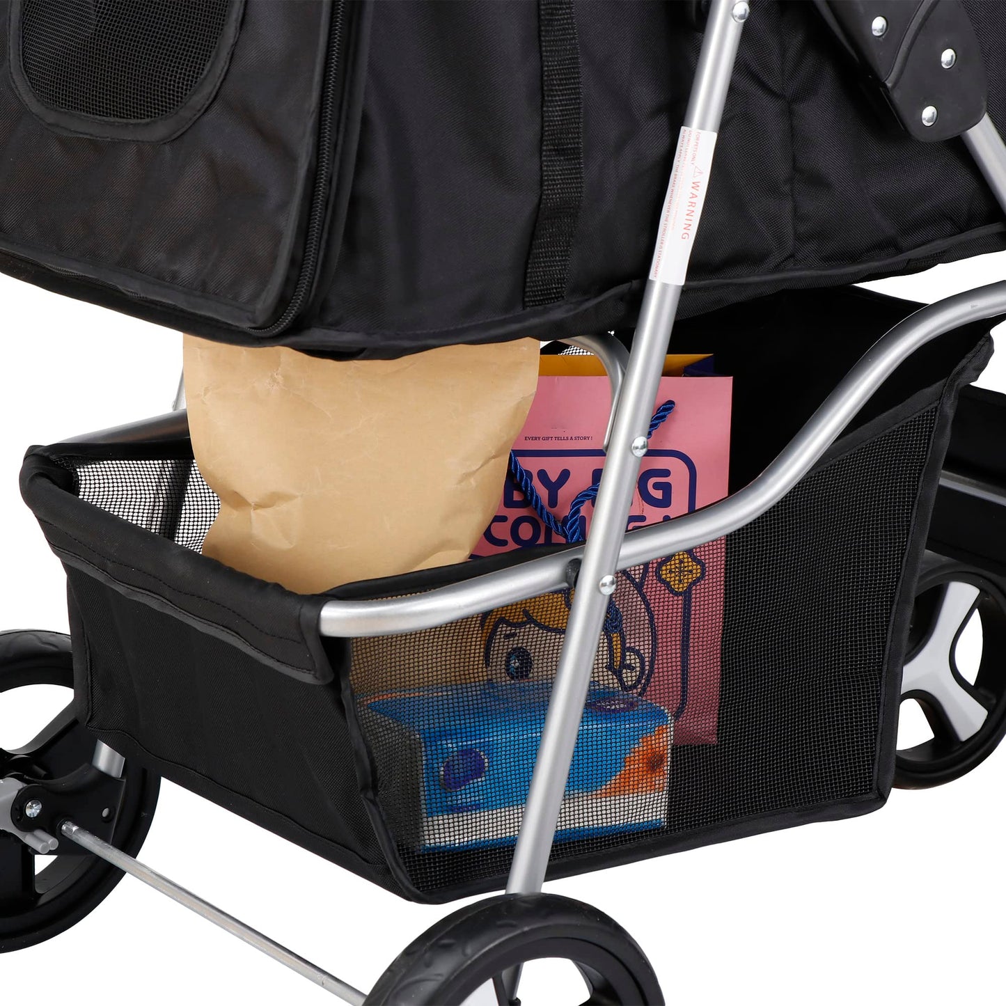 LEMY 4 Wheels Pet Dog Cat Stroller for Small Medium Dogs Cats,Black Foldable Jogger Travel Puppy with Detachable Carrier