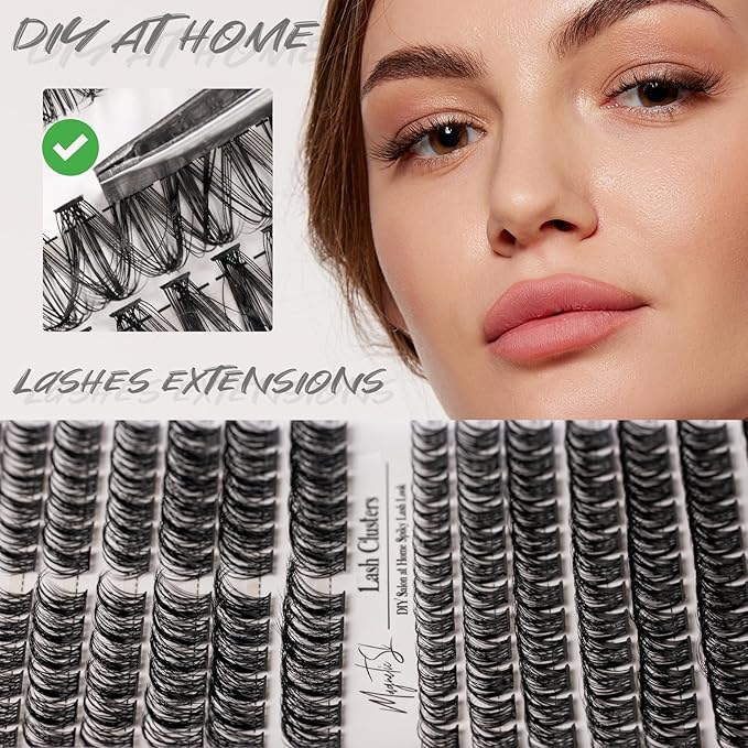 Lash Clusters 168pcs Manga Lash Extension 10-18mm Cluster Eyelash Extensions Natural Band Lash Individual Lashes -M37+M38（Fairy+Natural）
