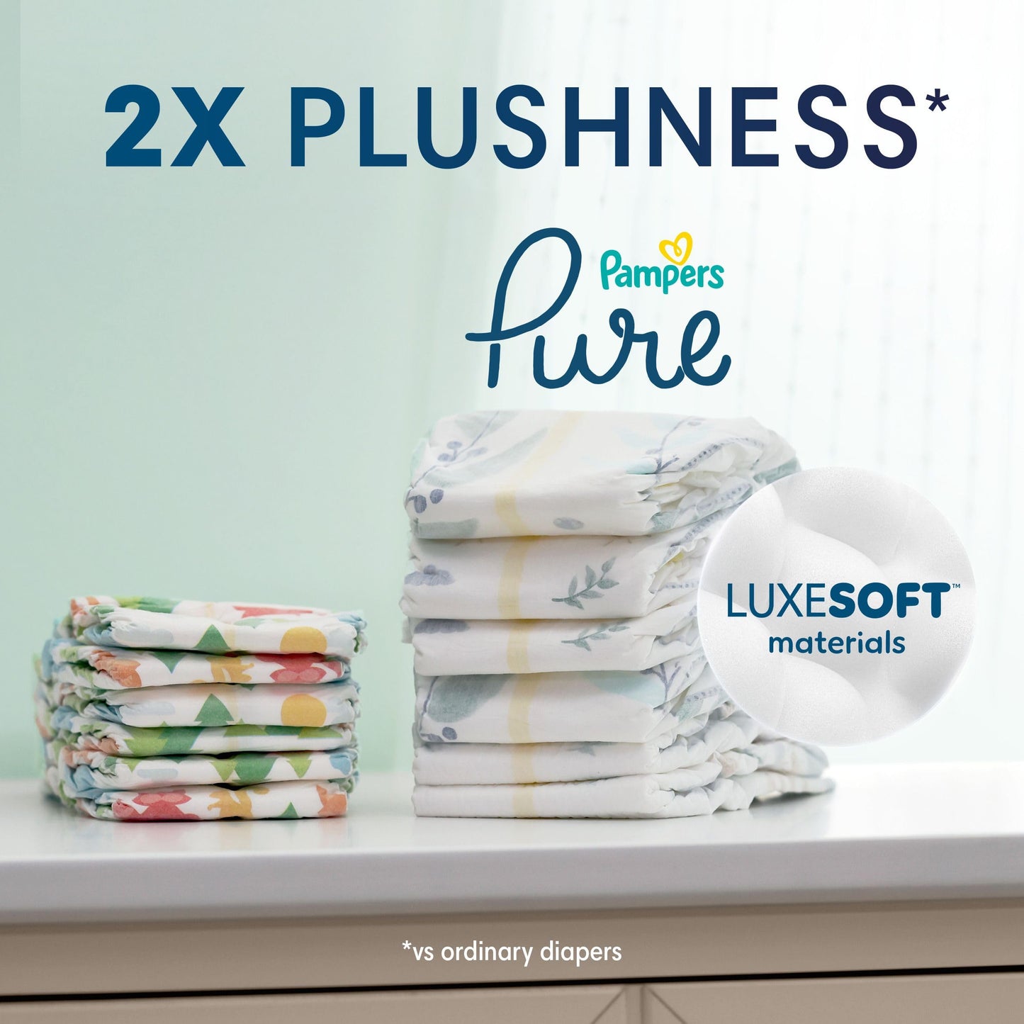 Pampers Pure Baby Diapers, Size 0 (>10 lbs), 76, Up to 100% Leakproof, Premium Hypoallergenic Soft Diapers