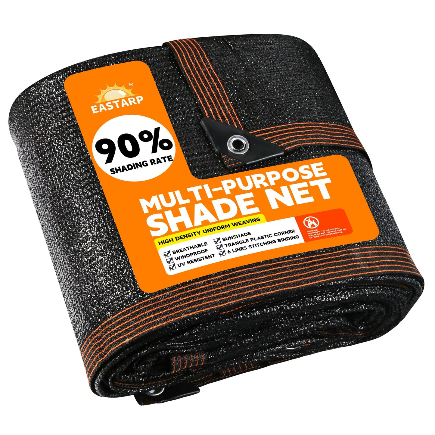 Eastarp 90% Shading Rate 20'x30' Black Shade Cloth,UV Resistant Durable Mesh Tarp with Grommets&Reinforced Edges, Shade Net Using for Plants Cover, Greenhouse, Dog Kennel, Patio, Chicken House
