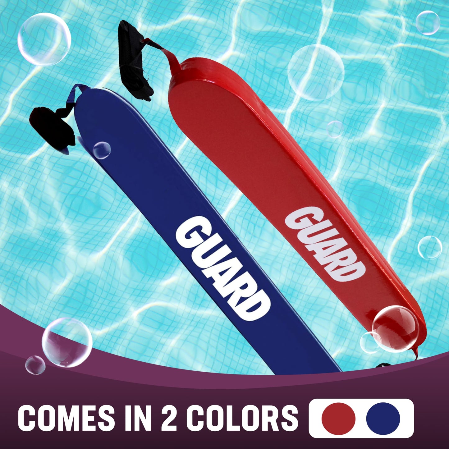 Kemp USA 50-Inch Red Lifeguard Rescue Tube with White Guard Logo Durable Flotation Device for Pools and Open Water Professional Lifeguard Equipment Safety Buoy for Training and Rescue Use