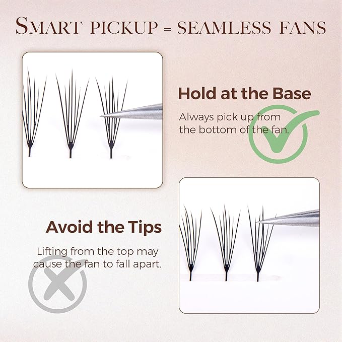 LASHVIEW Premade Volume Eyelash Extensions Mixed Tray Premade Lash Fans Pointed Handmade Thin Base (PFE06)