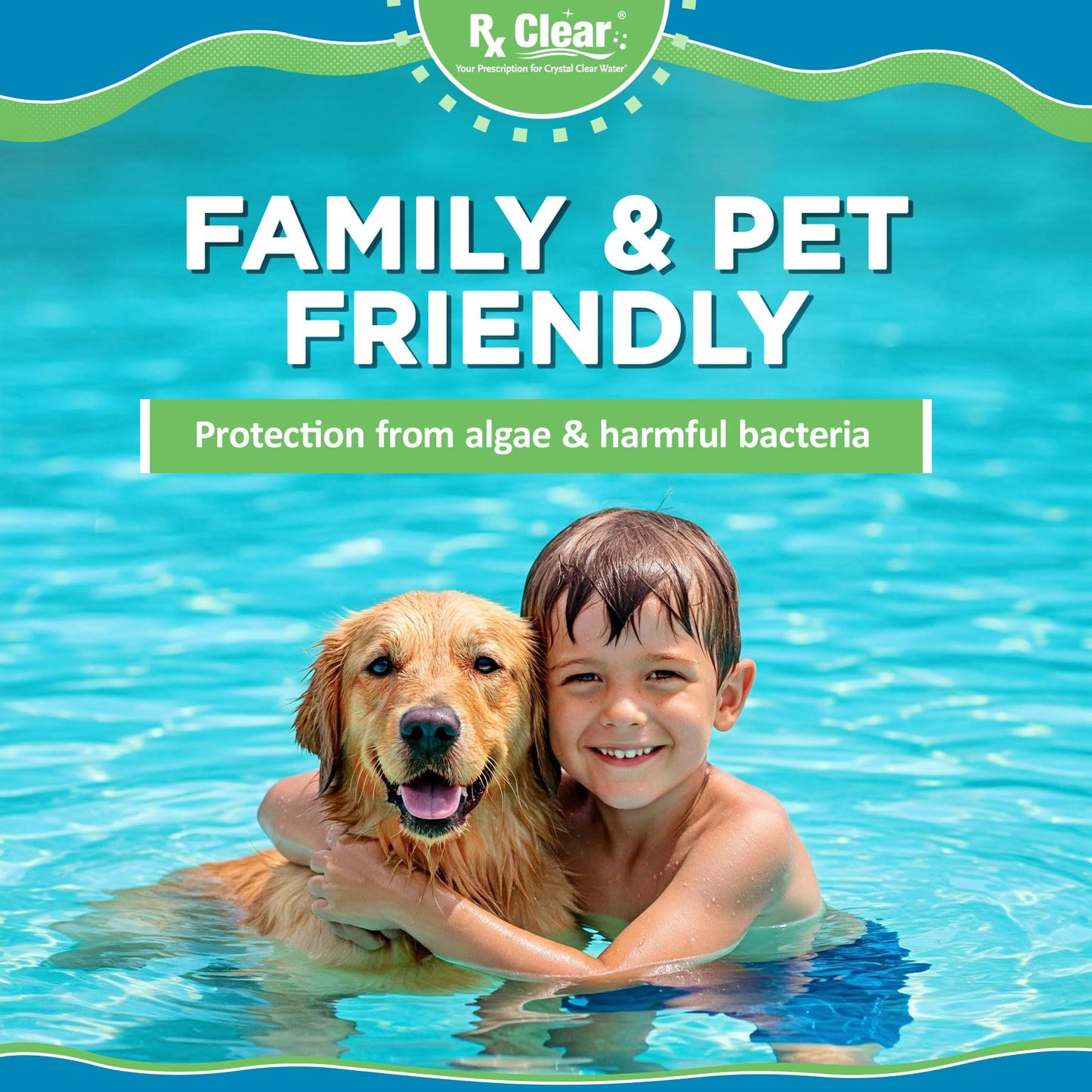 Rx Clear 25 lbs Granular Pool Chlorine | Use As Bactericide, Algaecide, & Disinfectant in Swimming Pools, Hot Tubs, & Spas | Stabilized, Fast Dissolving & UV Protected