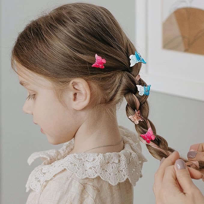50 Packs Assorted Color Butterfly Hair Clips, Beautiful Mini Butterfly Hair Clips Hair Accessories for Women and Girls (Gradient Colors)