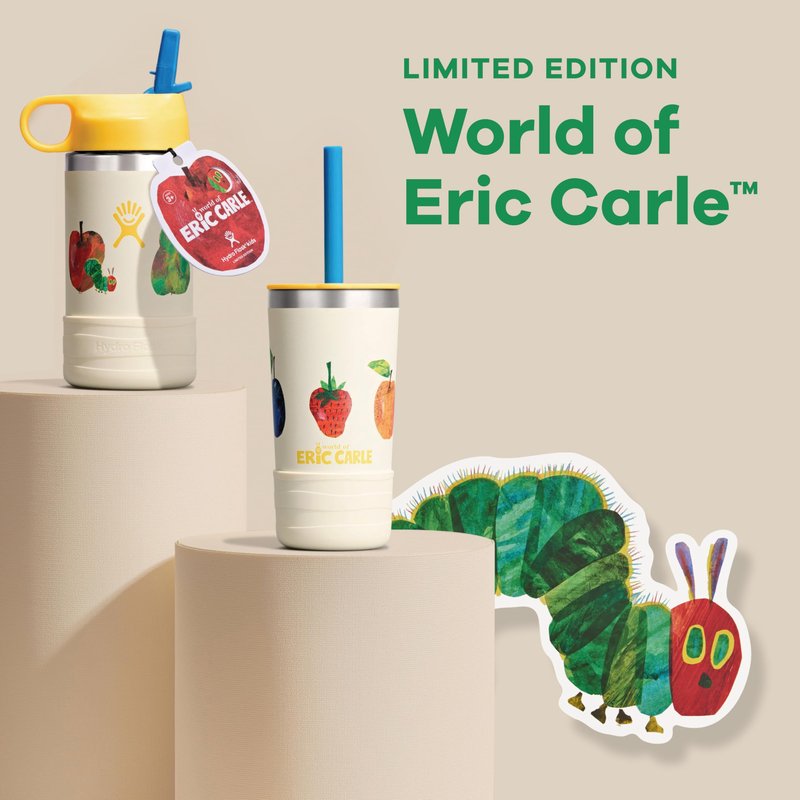 Hydro Flask Kids Water Bottle and Tumbler Bundle Set for School - Stainless Steel and Insulated with Straw Cap - 12 Oz World of Eric Carle™ Caterpillar
