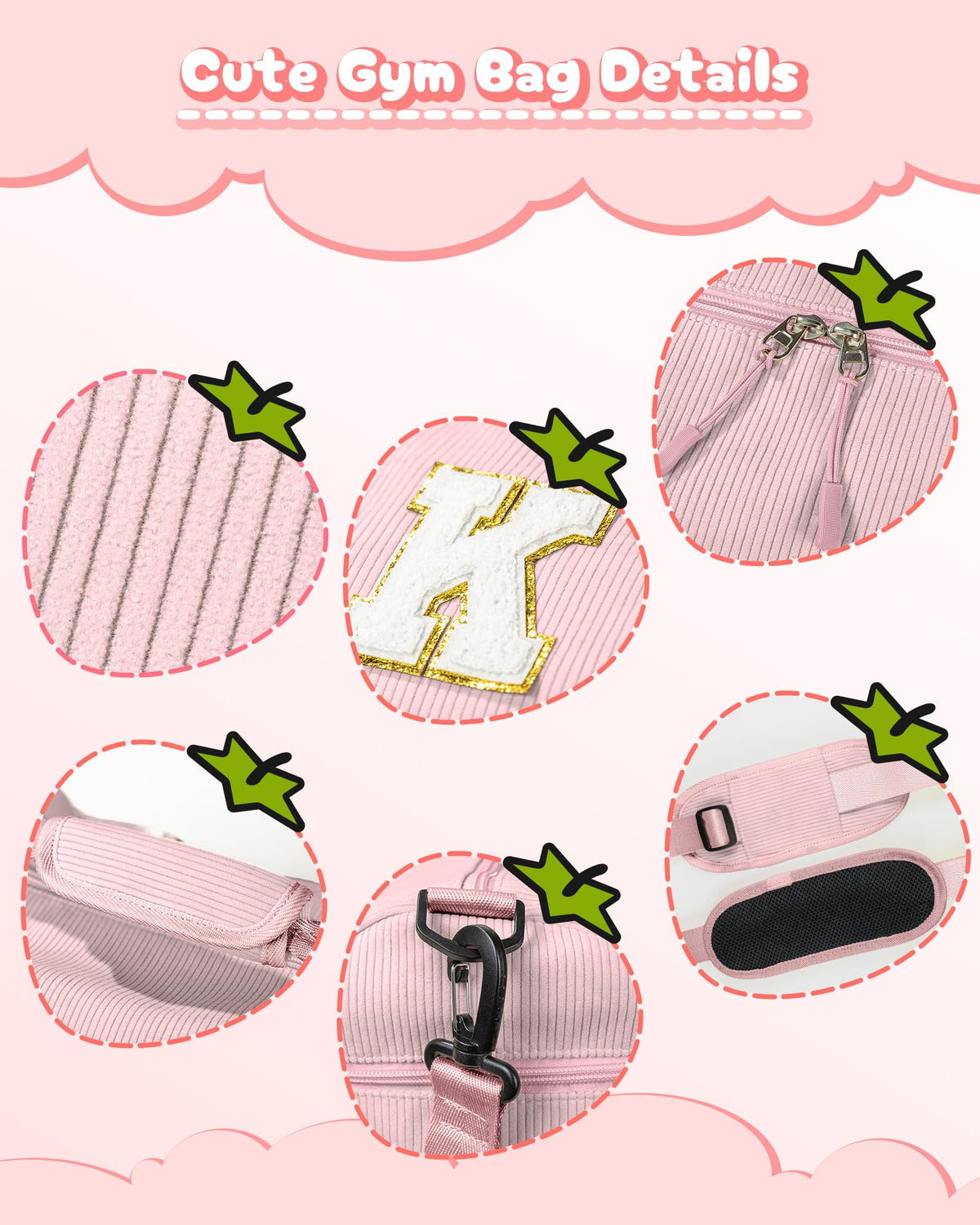 Vogewood 3 Year Old Girl Birthday Gifts, Girls Gym Bag, Kids Personalized Dance Bags with Shoe Compartment, Customized Travel Duffle with Toiletry Bag, Gift for Ballet Gymnastics Kid (Letter R)