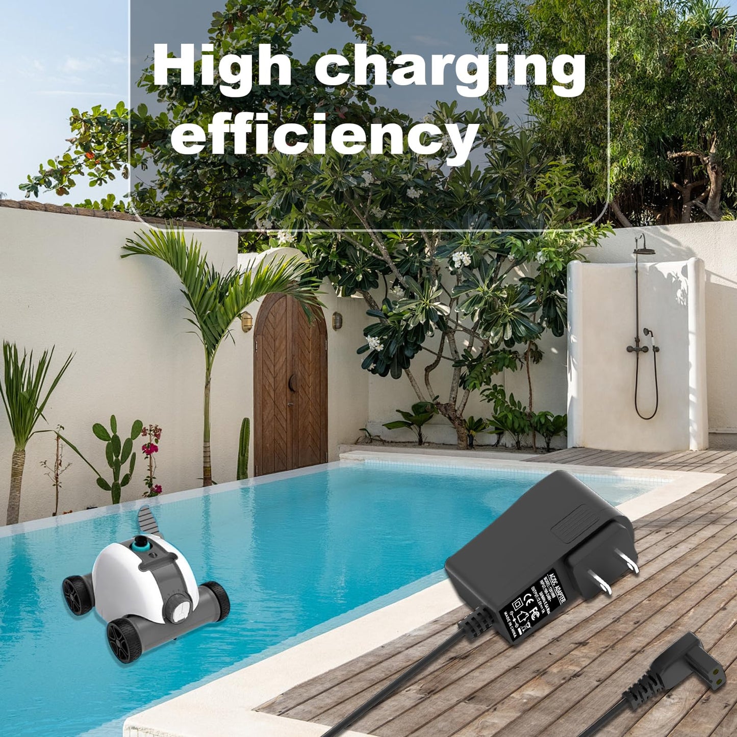 12.6V Charger for Aiper Seagull Pool Vacuum Compatible with aiper Pool Cleaner 600 800 800B SE 1000 1500 P1111 HJ1103J Power Adapter Cord