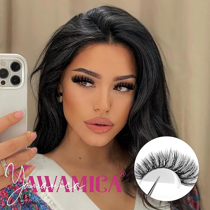 Yawamica Fluffier Lash Clusters Kit with Remover Wispy Cluster Eyelash Extensions 12-20mm Eyelash Clusters 200D Volume Lash Extension Kit D Curly Cluster Lashes with Bond and Seal Remover Tweezers