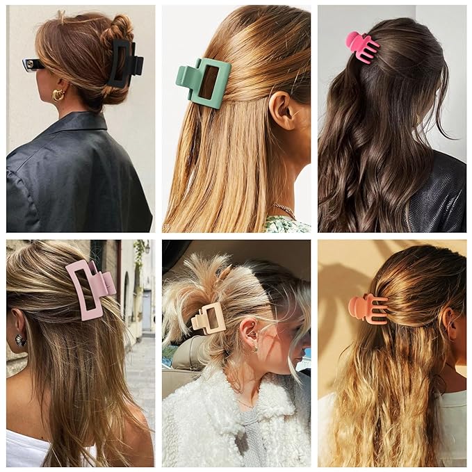 12 Pcs Hair Clips for Women 3 Styles Small Medium Large Claw Clips for Thin Thick Curly Hair, Strong Hold Hair Claw Clips, Stylish Plastic Hair Accessories Ideal Gifts for Women (Multicolor)