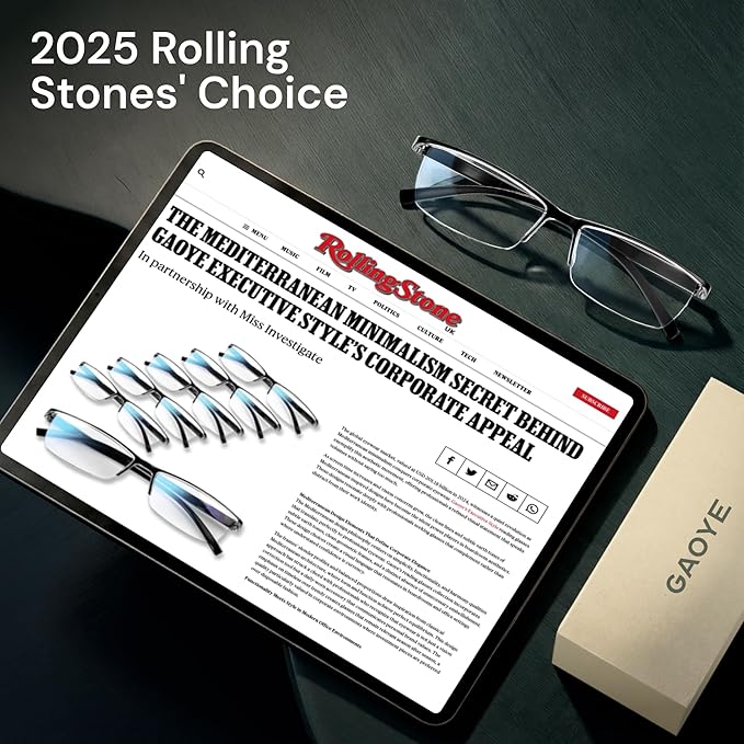 Gaoye 6 pack 3.5 Executive Style Reading Glasses Men - Durable Readers with Blue Light Filtering- Comfortable Fit with TR90 Frames